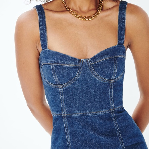 Nikki Bustier Denim Mini Dress - Picture 2 of 7